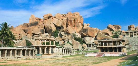 Temple Rock in main bazaar in Hampi