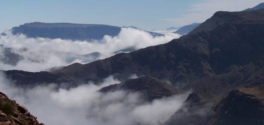 View from the summit of Mount Toubkal - the highest peak in North Africa