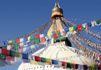 Ancient Bodhnath in Kathmandu - a Buddhist live worship site