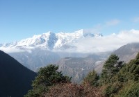 The snow capped mountains of the Himalaya's and northern India
