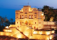 The beautiful Ananda Spa at night time