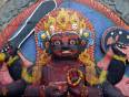 A warrior figure on a Nepalese temple