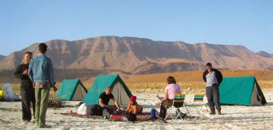 Camping in front of Brandburg mountain