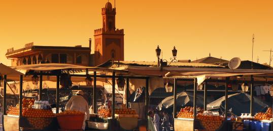 The fruit sellers in Djemaa el Fna