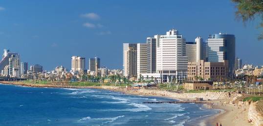 The stunning coastline of Tel Aviv Israel