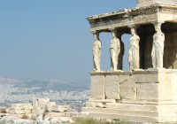 Ancient ruins looking out across Athens