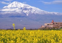 Stunning Mount Ararat looks over the Armenian countryisde
