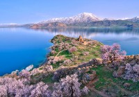 The beautiful Akdamar Island on the shores of Lake Van