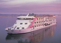 A 5 star cruiser on the River Nile at sunset