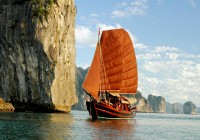 Relax on a junk boat in Halong Bay -  a must see on our Vietnam Tours.