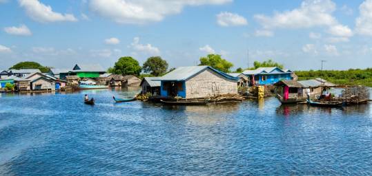 Take a cruise down Tonle Sap Lake in central Cambodia.