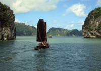 A typical junk boat in stunning Halong Bay - a popular stop on our Vietnam Tours