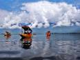 Brightly coloured boats on Dal Lake - photo courtesy of Shahbasharat