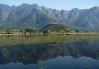 The Himalayan mountains reflected in Dal Lake - photo courtesy of Mckaysavage