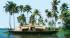 A Keralan house boat floating on the backwaters