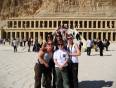 An on the go group in front of the Temple of Queen Hatshepsut in Luxor