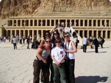 An on the go group in front of the Temple of Queen Hatshepsut in Luxor
