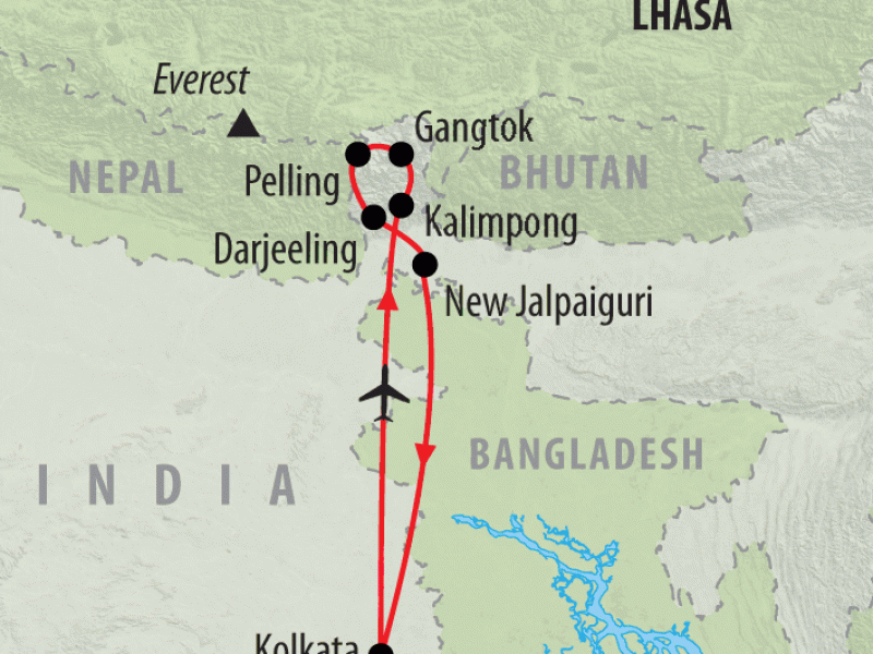 Darjeeling Map In India Kolkata (Calcutta) And Darjeeling Tour 11 Days | On The Go Tours | Uk