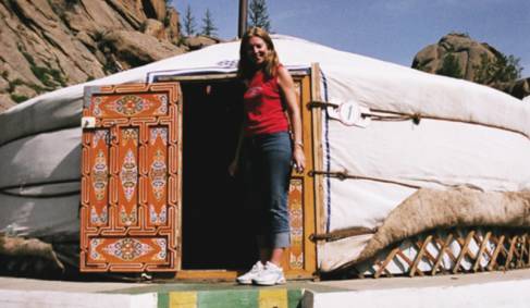 An on the go passenger, camping in a Mongolian Ger in Terelj National Park