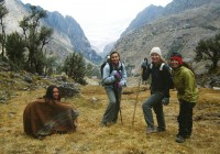 Girls hiking the Inca trail up to Machu Picchu in Peru
