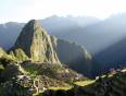 The Inca ruins of Machu Picchu at sunrise