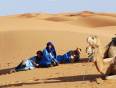 Berbers and their camels in the Sahara Dersert
