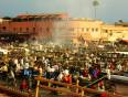 The bustling square of Djemma el Fna in Marrakech