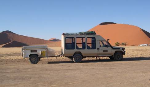 Out on a 4x4 by the dunes at Sossusvlei