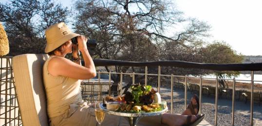 Wildlife spotting from a lodge in Etosha