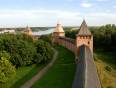 The fortress walls and Volkhov River in UNESCO-listed Novgorod
