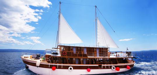 One of the Croatia Sailing ships at sea