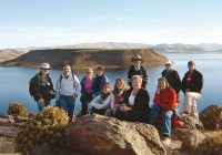 A group at Lake Titicaca in Peru