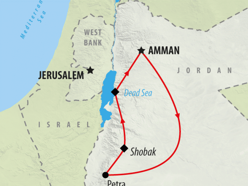 amman jordan to petra distance