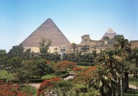 View of the Pyramids from a room in the Mena House Oberoi