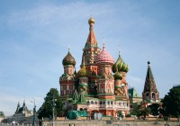Brightly coloured St Basil's Cathedral in Moscow's Red Square