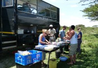 Freshly made lunch is available most days when travelling on an overland safari