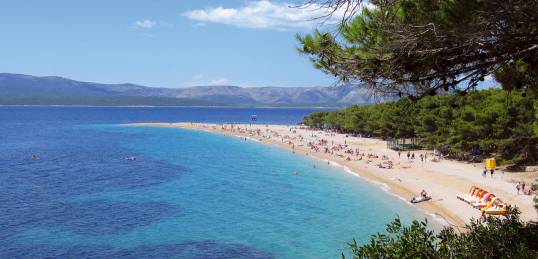 Zlatni Rat beach (Golden Horn) in Bol on the island of Brac