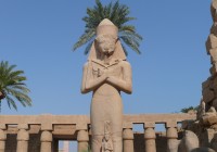 Statue of Rames II at the Karnak temple in Luxor