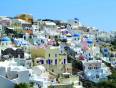 Sunset view on the picturesque Island of Santorini, Greece