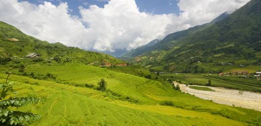 The rolling hills of beautiful Sapa in Northern Vietnam