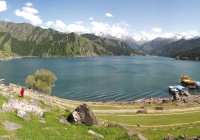 Tian Chi  (also known as Heaven Lake) and the Tian Shan Mountains in Urumqi