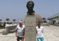 Egypt Tours - beside an Alexander the Great memorial in Alexandria