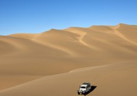 A jeep tackles the immense sand dunes of Namibia - one of the highlights of our Southern Africa Safa