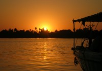 Sunset over the River Nile in Egypt