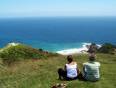 A couple enjoying a view of the sea in Morocco