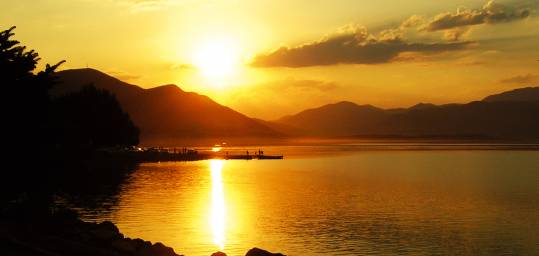 Sunset at Lake Egirdir in Turkey
