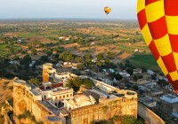An early morning balloon flight over the pink city of Jaipur