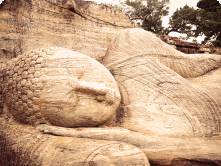 The giant reclining Buddha at Polonnaruwa