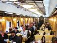A restaurant carriage on the luxurious Golden Eagle Express Trans-Siberian train