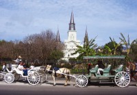 Horses and carts outside a church in quaint Vladimir